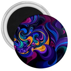 Colorful Waves Abstract Waves Curves Art Abstract Material Material Design 3  Magnets by uniart180623