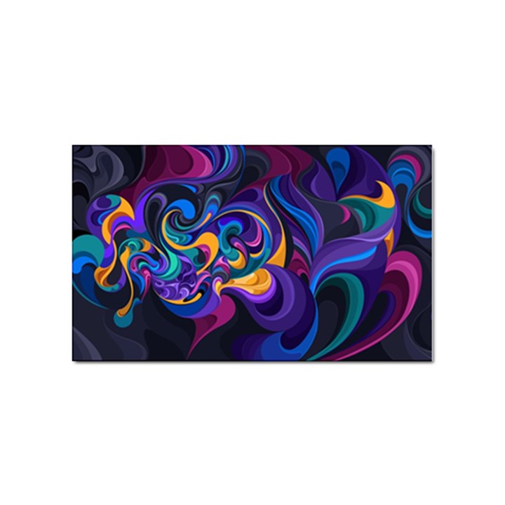 Colorful Waves Abstract Waves Curves Art Abstract Material Material Design Sticker (Rectangular)