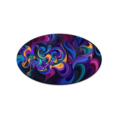 Colorful Waves Abstract Waves Curves Art Abstract Material Material Design Sticker Oval (10 Pack) by uniart180623