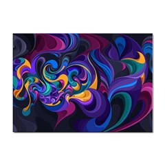 Colorful Waves Abstract Waves Curves Art Abstract Material Material Design Sticker A4 (10 Pack) by uniart180623