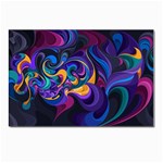 Colorful Waves Abstract Waves Curves Art Abstract Material Material Design Postcard 4 x 6  (Pkg of 10) Front