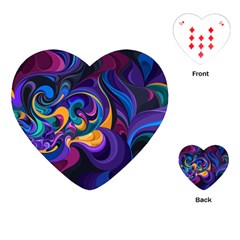 Colorful Waves Abstract Waves Curves Art Abstract Material Material Design Playing Cards Single Design (heart) by uniart180623