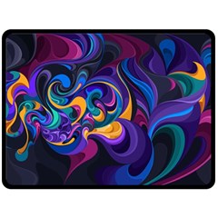 Colorful Waves Abstract Waves Curves Art Abstract Material Material Design Fleece Blanket (large) by uniart180623