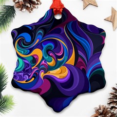 Colorful Waves Abstract Waves Curves Art Abstract Material Material Design Ornament (snowflake) by uniart180623