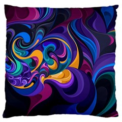 Colorful Waves Abstract Waves Curves Art Abstract Material Material Design Large Cushion Case (two Sides) by uniart180623