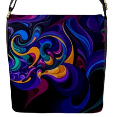 Colorful Waves Abstract Waves Curves Art Abstract Material Material Design Flap Closure Messenger Bag (s) by uniart180623