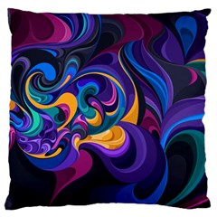 Colorful Waves Abstract Waves Curves Art Abstract Material Material Design Standard Premium Plush Fleece Cushion Case (two Sides) by uniart180623