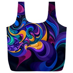 Colorful Waves Abstract Waves Curves Art Abstract Material Material Design Full Print Recycle Bag (xxxl) by uniart180623