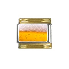 Beer Texture Liquid Bubbles Gold Trim Italian Charm (9mm) by uniart180623