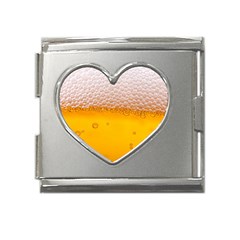 Beer Texture Liquid Bubbles Mega Link Heart Italian Charm (18mm) by uniart180623