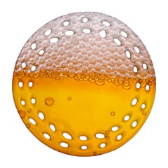 Beer Texture Liquid Bubbles Ornament (round Filigree) by uniart180623