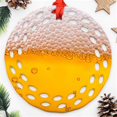 Beer Texture Liquid Bubbles Round Filigree Ornament (two Sides)