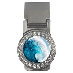 Tsunami Big Blue Wave Ocean Waves Water Money Clips (cz)  by uniart180623