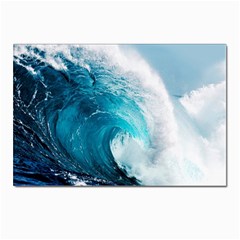 Tsunami Big Blue Wave Ocean Waves Water Postcards 5  X 7  (pkg Of 10) by uniart180623