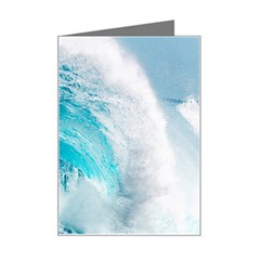 Tsunami Big Blue Wave Ocean Waves Water Mini Greeting Card by uniart180623