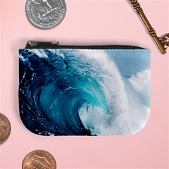 Tsunami Big Blue Wave Ocean Waves Water Mini Coin Purse by uniart180623