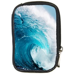 Tsunami Big Blue Wave Ocean Waves Water Compact Camera Leather Case by uniart180623