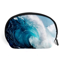 Tsunami Big Blue Wave Ocean Waves Water Accessory Pouch (large) by uniart180623