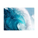 Tsunami Big Blue Wave Ocean Waves Water Premium Plush Fleece Blanket (Mini) 35 x27  Blanket Front