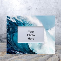 Tsunami Big Blue Wave Ocean Waves Water White Tabletop Photo Frame 4 x6  by uniart180623