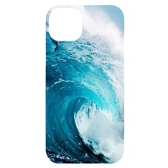 Tsunami Big Blue Wave Ocean Waves Water Iphone 14 Plus Black Uv Print Case by uniart180623