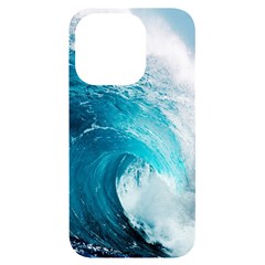 Tsunami Big Blue Wave Ocean Waves Water Iphone 14 Pro Black Uv Print Case by uniart180623