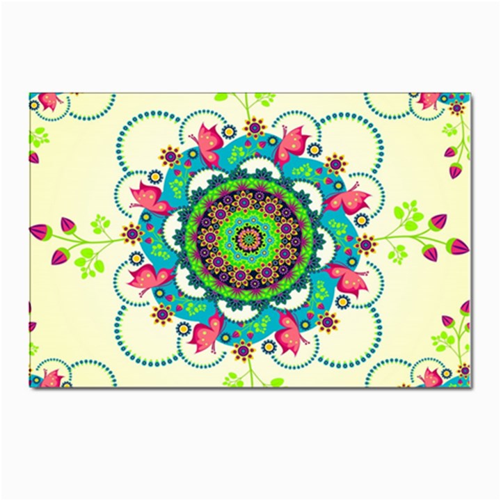 Mandala Flowers Abstract Butterflies Floral Pattern Summer Postcard 4 x 6  (Pkg of 10)