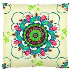 Mandala Flowers Abstract Butterflies Floral Pattern Summer Large Cushion Case (one Side) by uniart180623