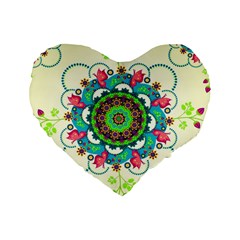 Mandala Flowers Abstract Butterflies Floral Pattern Summer Standard 16  Premium Heart Shape Cushions by uniart180623