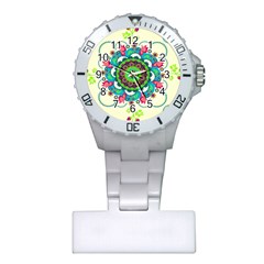 Mandala Flowers Abstract Butterflies Floral Pattern Summer Plastic Nurses Watch by uniart180623