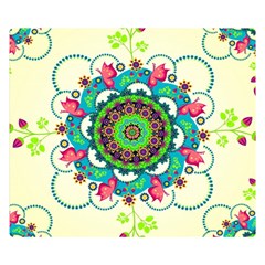 Mandala Flowers Abstract Butterflies Floral Pattern Summer Two Sides Premium Plush Fleece Blanket (small) by uniart180623