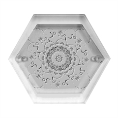 Mandala Flowers Abstract Butterflies Floral Pattern Summer Hexagon Wood Jewelry Box