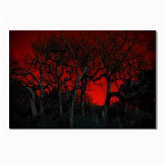 Dark Forest Jungle Plant Black Red Tree Postcards 5  X 7  (pkg Of 10) by uniart180623