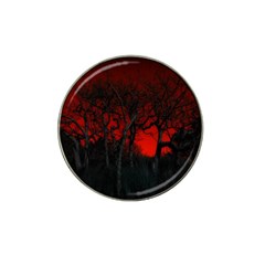 Dark Forest Jungle Plant Black Red Tree Hat Clip Ball Marker (4 Pack) by uniart180623