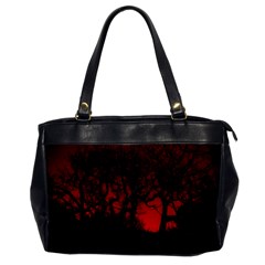 Dark Forest Jungle Plant Black Red Tree Oversize Office Handbag