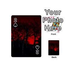 Dark Forest Jungle Plant Black Red Tree Playing Cards 54 Designs (mini)