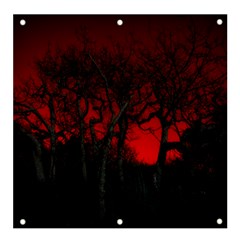 Dark Forest Jungle Plant Black Red Tree Banner And Sign 4  X 4  by uniart180623