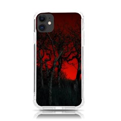 Dark Forest Jungle Plant Black Red Tree Iphone 11 Tpu Uv Print Case by uniart180623