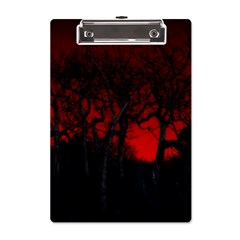 Dark Forest Jungle Plant Black Red Tree A5 Acrylic Clipboard by uniart180623