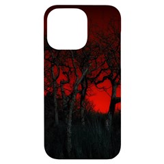 Dark Forest Jungle Plant Black Red Tree Iphone 14 Pro Max Black Uv Print Case by uniart180623