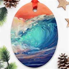 Artistic Wave Sea Ornament (oval) by uniart180623