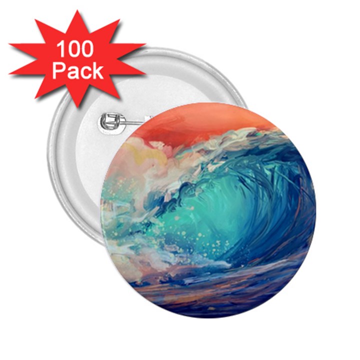 Artistic Wave Sea 2.25  Buttons (100 pack) 