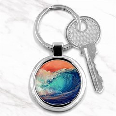 Artistic Wave Sea Key Chain (round) by uniart180623