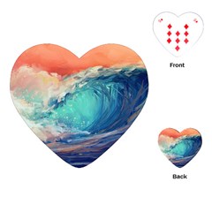 Artistic Wave Sea Playing Cards Single Design (heart) by uniart180623