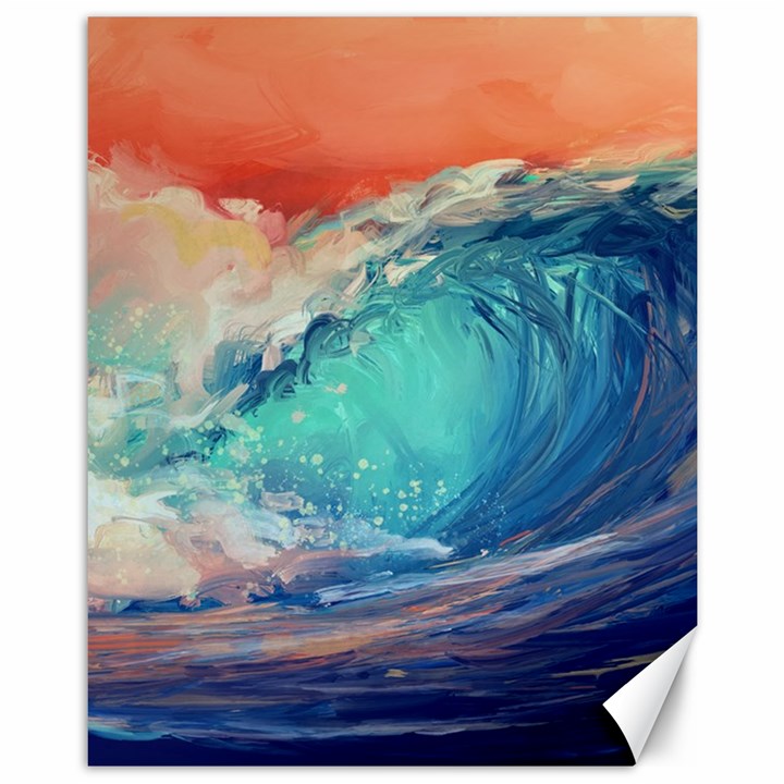 Artistic Wave Sea Canvas 11  x 14 