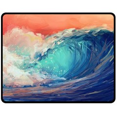 Artistic Wave Sea Fleece Blanket (medium) by uniart180623