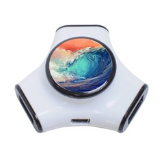 Artistic Wave Sea 3-port Usb Hub by uniart180623