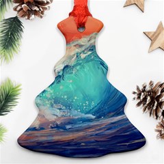 Artistic Wave Sea Christmas Tree Ornament (two Sides)