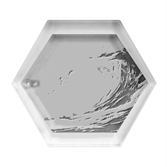 Artistic Wave Sea Hexagon Wood Jewelry Box