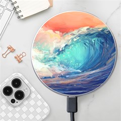 Artistic Wave Sea Wireless Fast Charger(white) by uniart180623